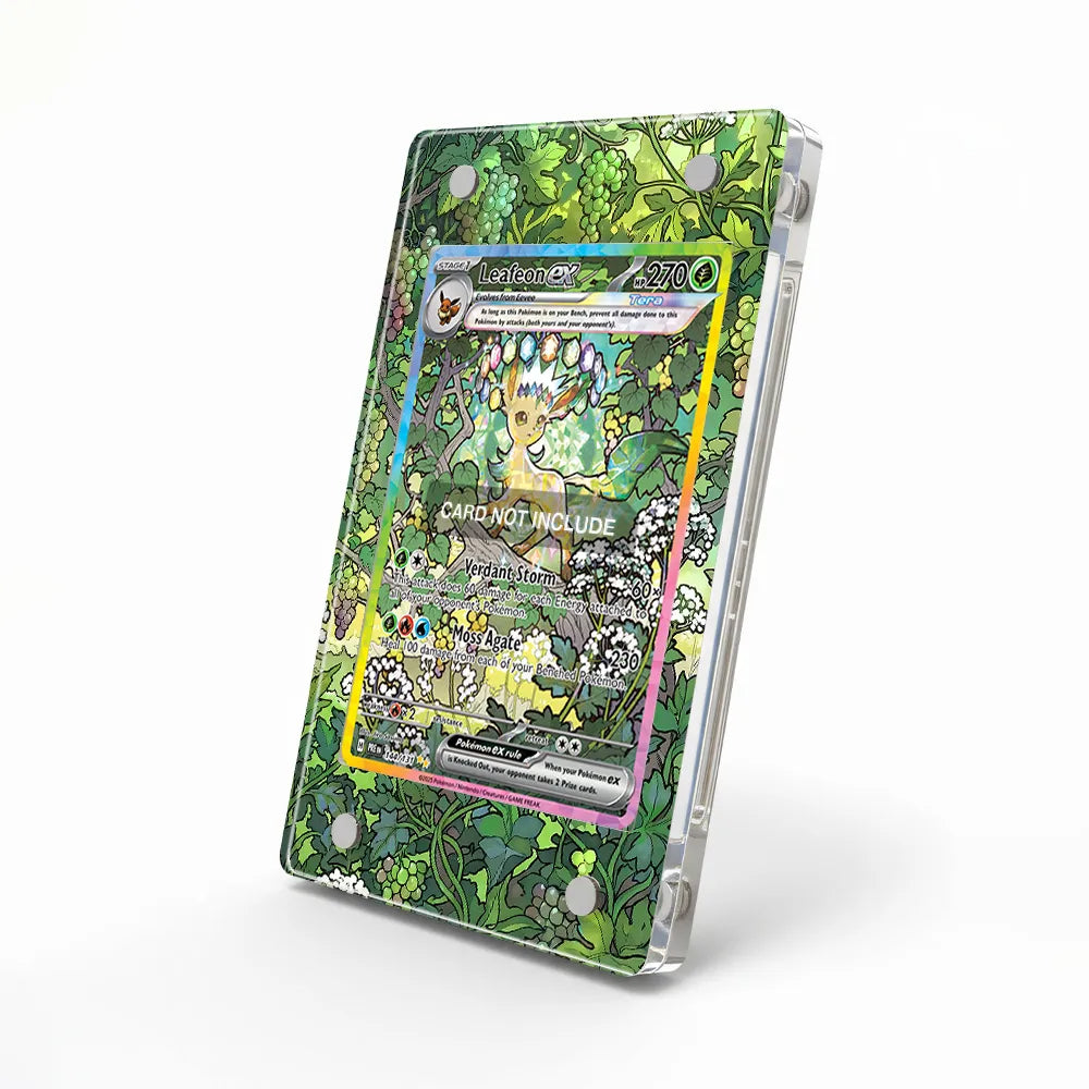 Leafeon ex 144-131 SAR SIR Prismatic Evolutions Extended Art Display Cases - Magnetic Case - Side View
