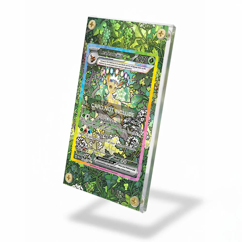 Leafeon ex 144-131 SAR SIR Prismatic Evolutions Extended Art Display Cases - Screws Case - Side View