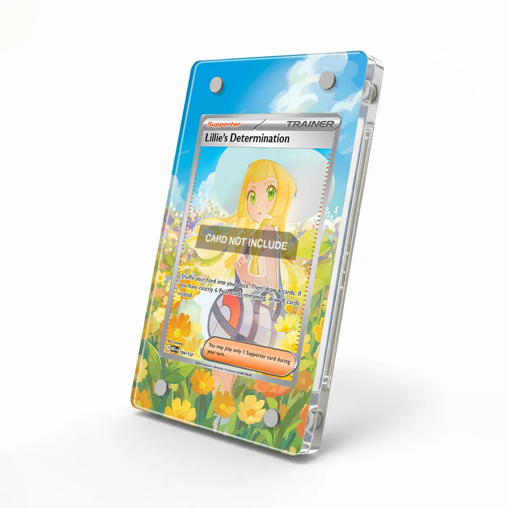 Lillie's Determination 184-132 SIR SAR Mega Pokemon Base Set Extended Art Display Cases - Magnetic Case - Side View