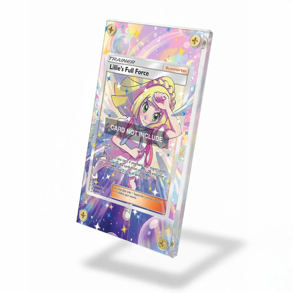 Lillie's Full Force 230-236 FA Cosmic Eclipse Pokemon Cards Custom Art Display Cases - Screws Case - Side View