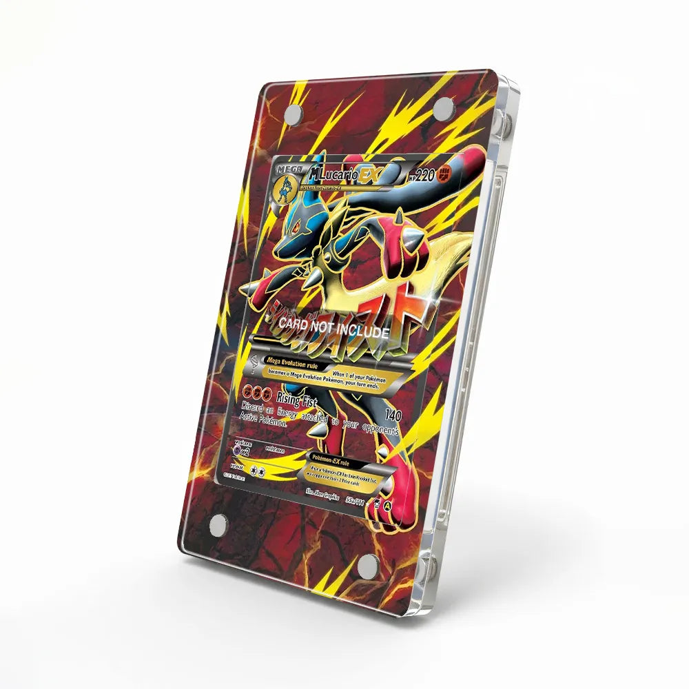 Lucario EX 55a Mega Powers Collection Pokemon Cards Custom Art Display Cases - Magnetic Case - Side View