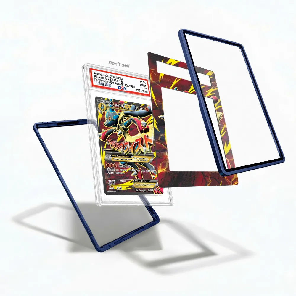 Lucario EX 55a Mega Powers Collection Pokemon Cards Extended Art Display Cases - PSA Slab Case - Detail View