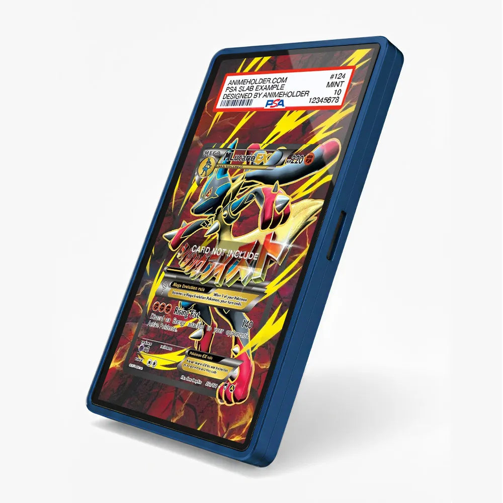 Lucario EX 55a Mega Powers Collection Pokemon Cards Custom Art Display Cases - PSA Slab Case - Side View