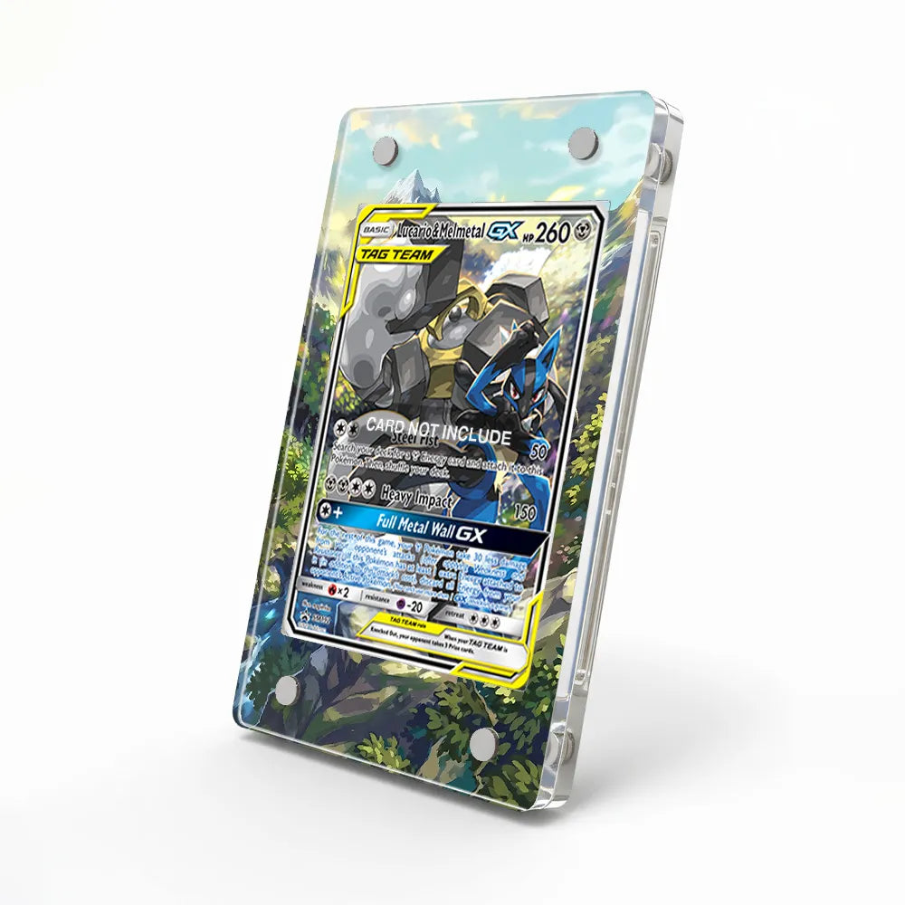 Lucario & Melmetal GX SM192 Promo Extended Art Display Cases - Magnetic Case - Side View