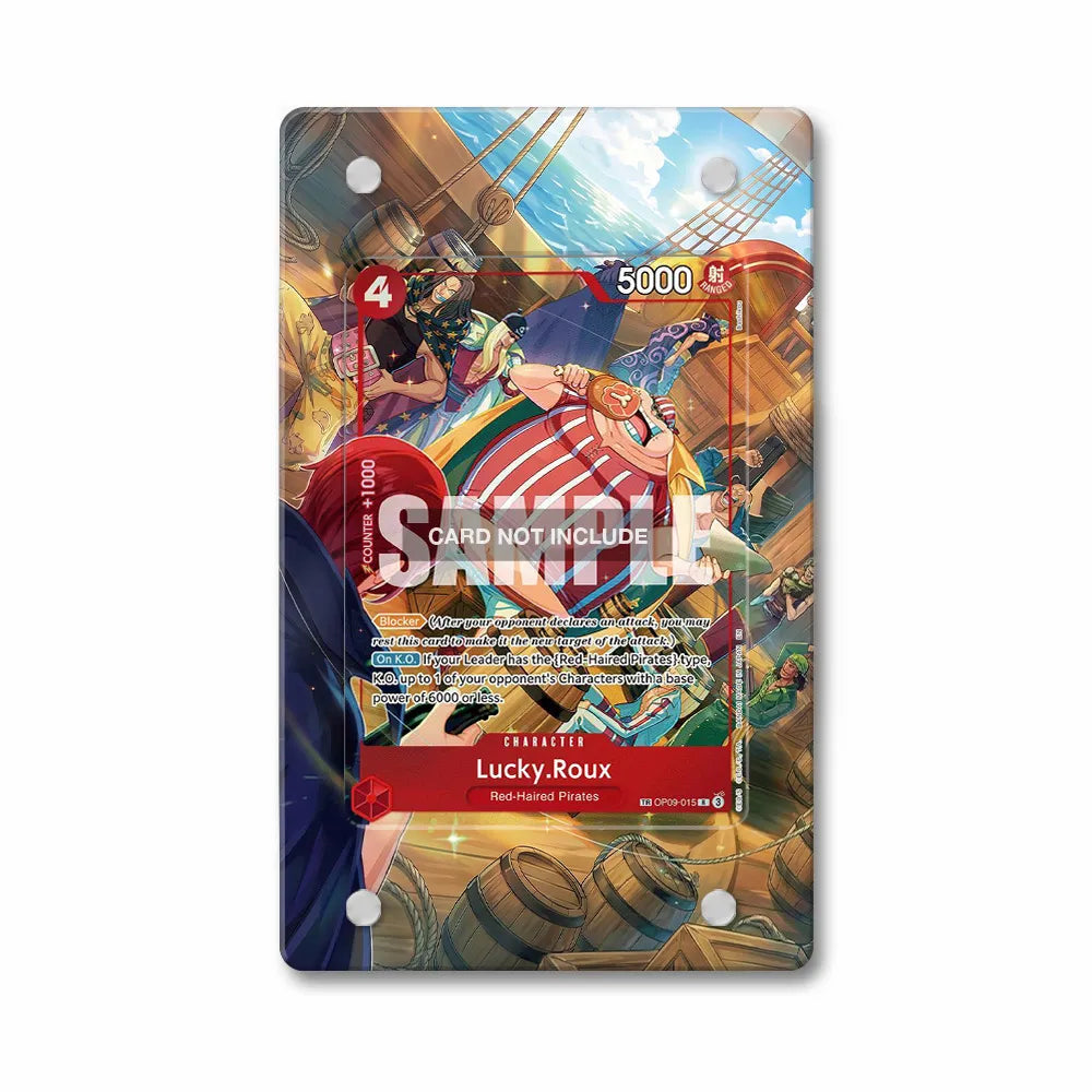 Lucky.Roux TR OP09-015 R One Piece TCG Extended Art Display Cases - PSA Slab Case - Front View