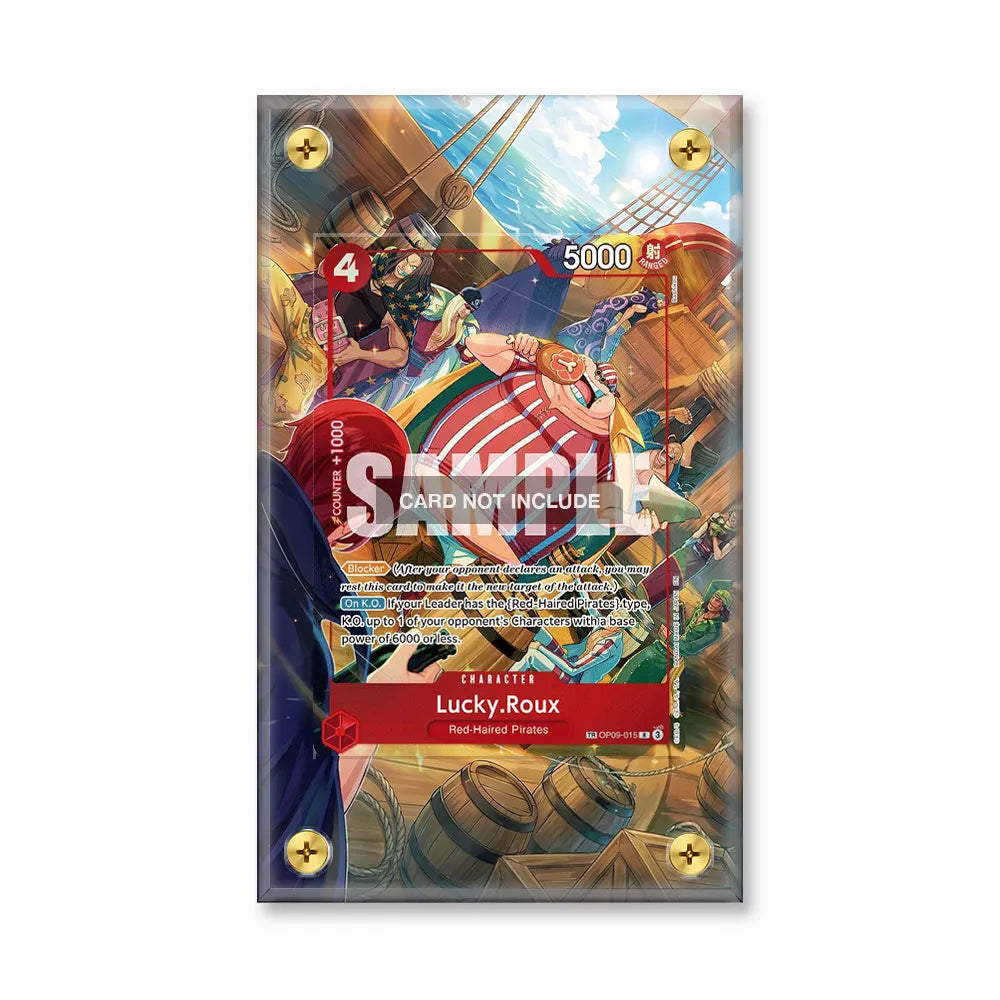 Lucky.Roux TR OP09-015 R One Piece TCG Extended Art Display Cases - Screws Case - Front View