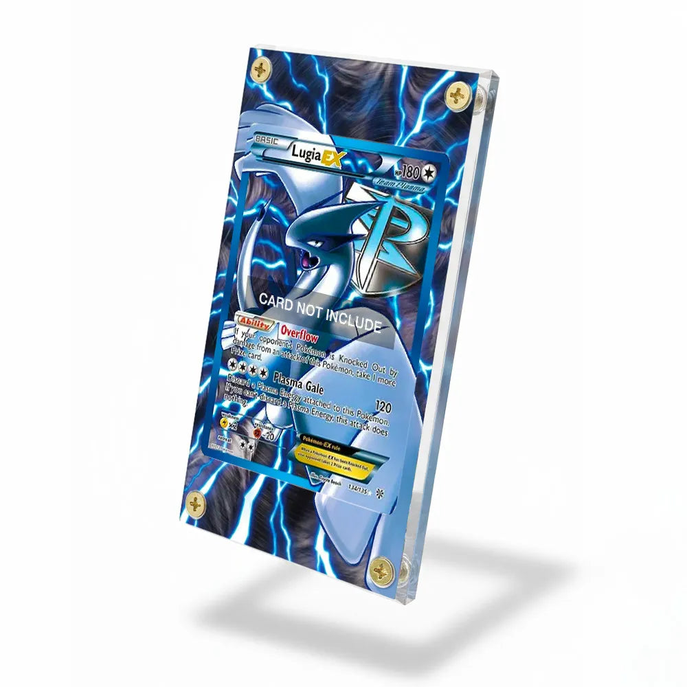 Lugia EX 134-135 Legendary Treasures Pokemon Cards Custom Art Display Cases - Screws Case - Side View