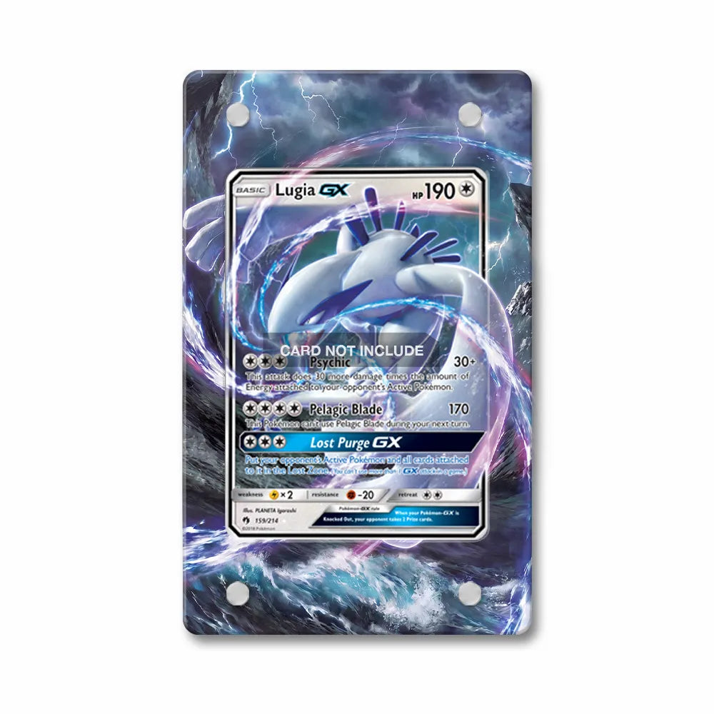 Lugia GX 159 Pokemon Lost Thunder Extended Art Display Cases - Magnetic Case - Front View