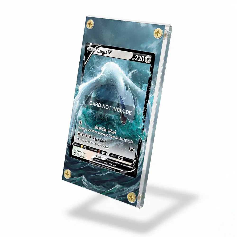 Lugia V 186 Silver Tempest Extended Art Display Cases - Screws Case - Side View