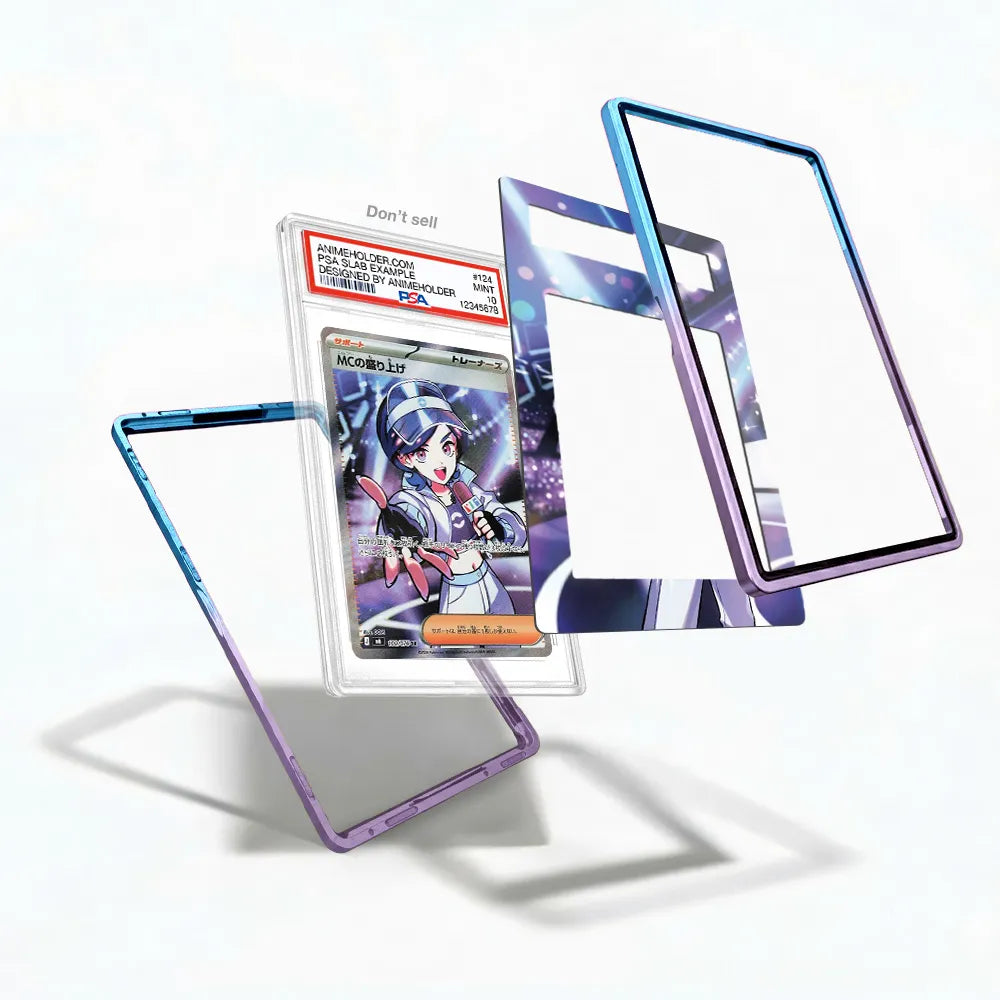 MC's Hype-Up 100-076 SR Storm Emeralda Delta Reign Pokemon Cards Custom Art Display Cases - PSA Slab Case - Detail View