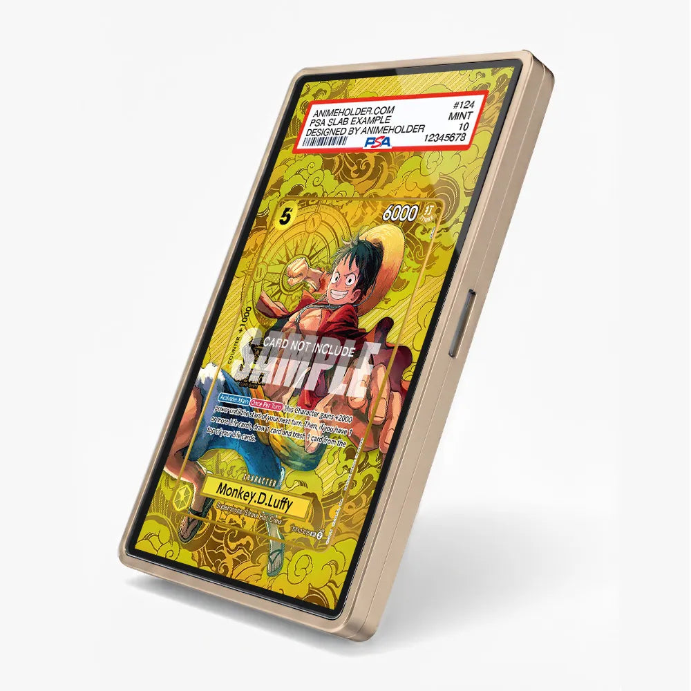MONKEY D. LUFFY 015 2ND ANNIVERSARY SET Extended Art Display Cases - PSA Slab Case - Side View