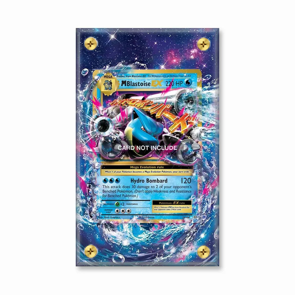 M Blastoise EX 22-108 Ultra Rare XY Evolutions Pokemon Cards Custom Art Display Cases - Screws Case - Front View