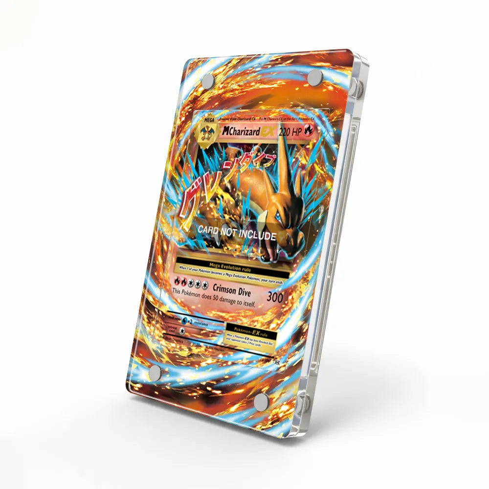 M Charizard EX 12-108 XY-Evolutions Extended Art Display Cases - Magnetic Case - Side View
