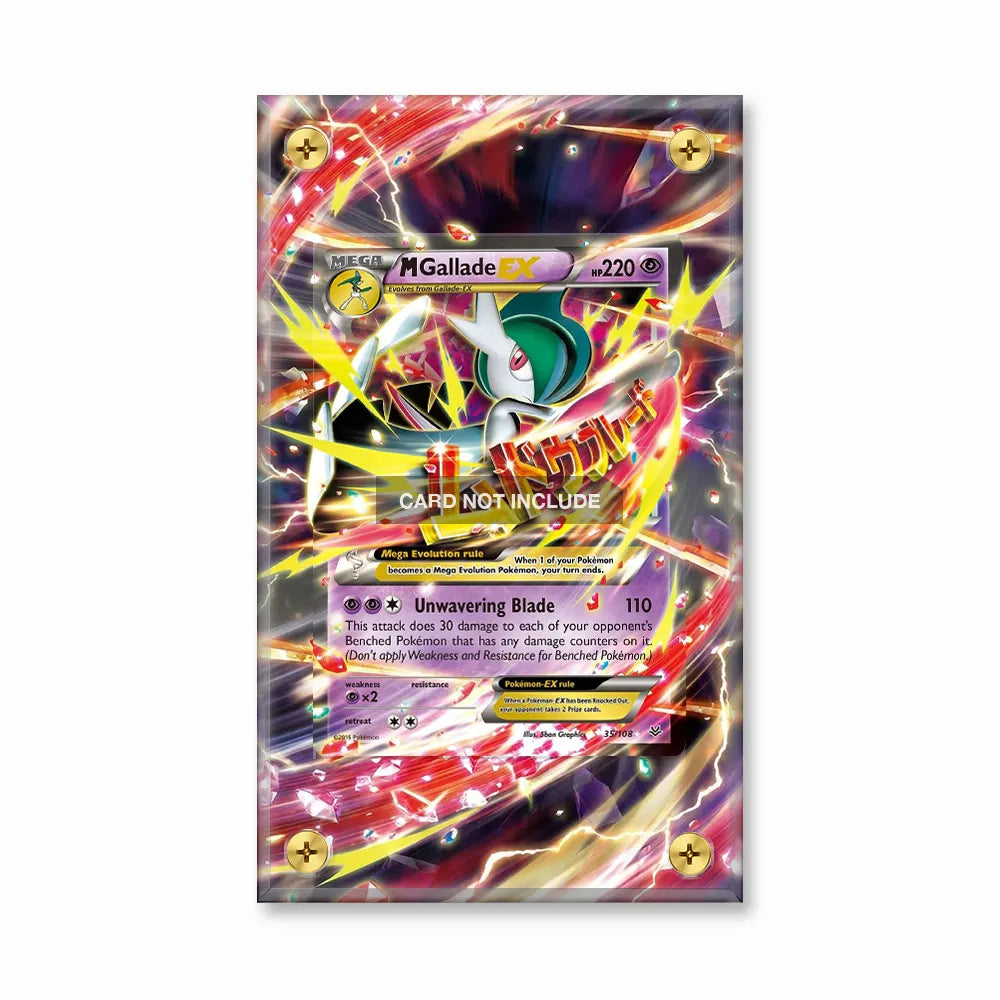 M Gallade EX 35-108 Ultra Rare Roaring Skies Pokemon Cards Custom Art Display Cases - Screws Case - Front View