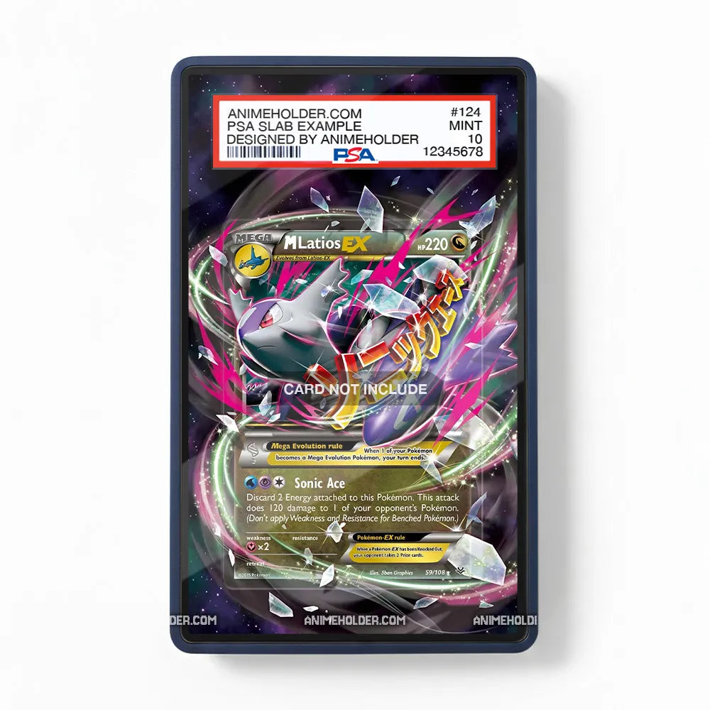 M Latios EX 59-108 Ultra Rare Roaring Skies Extended Art Display Cases - PSA Slab Case - Front View
