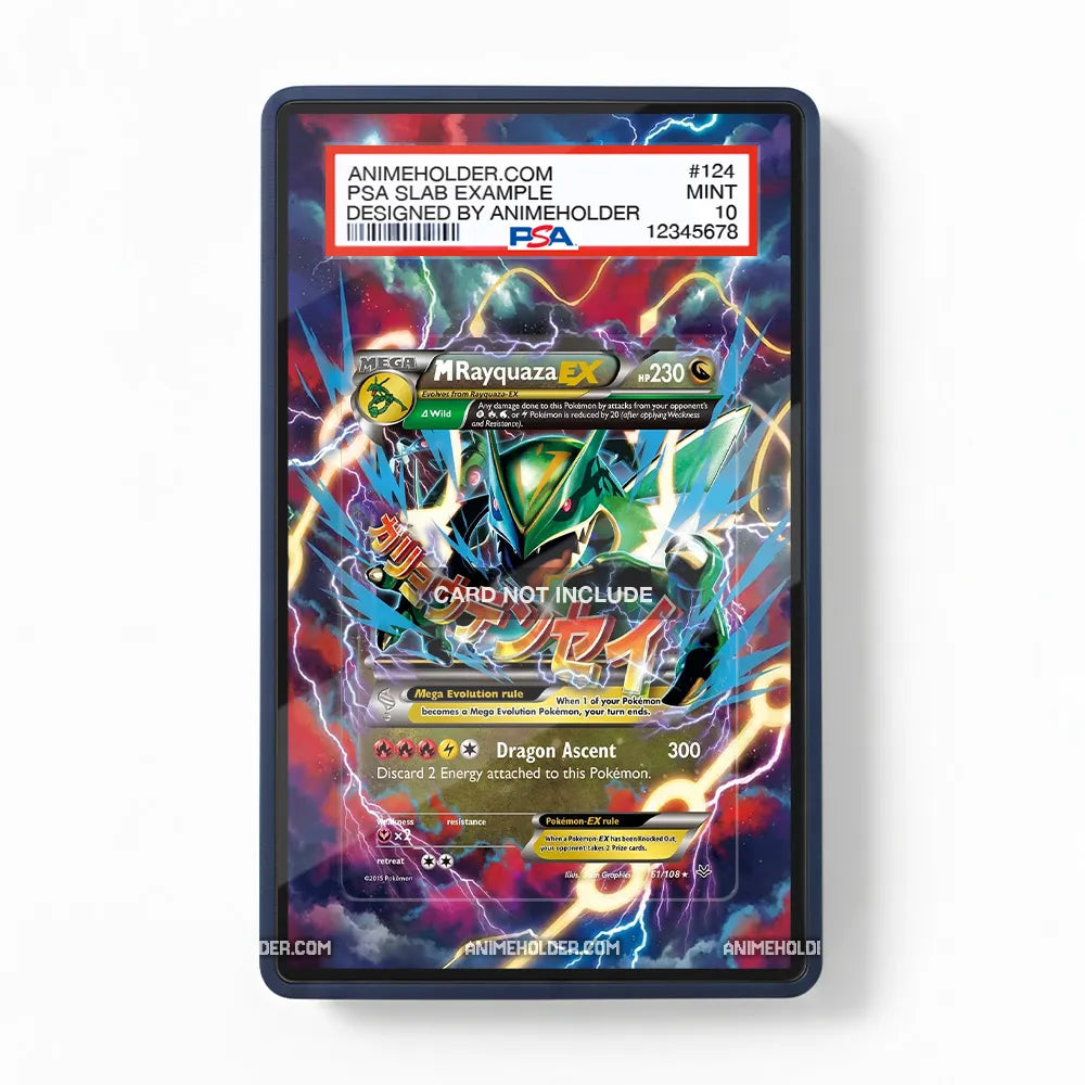 M Rayquaza EX 61-108 Ultra Rare Roaring Skies Extended Art Display Cases - PSA Slab Case - Front View