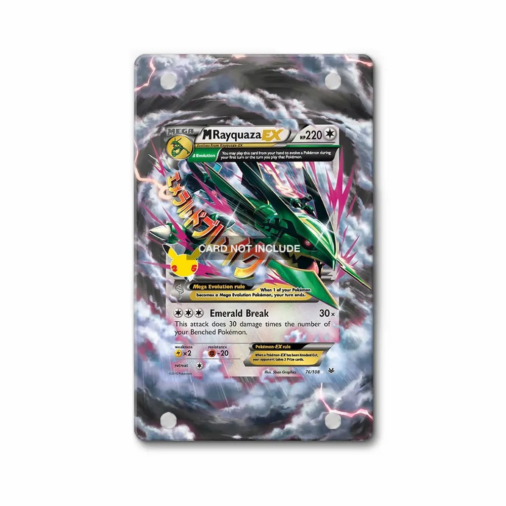 M Rayquaza EX 76-108 25th Celebrations Pokemon Cards Custom Art Display Cases - Magnetic Case - Front View