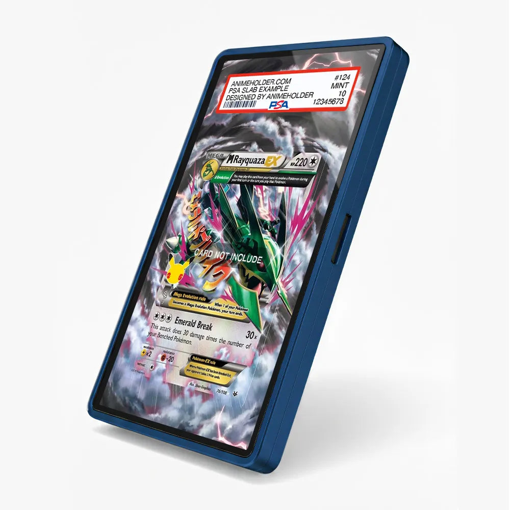 M Rayquaza EX 76-108 25th Celebrations Pokemon Cards Custom Art Display Cases - PSA Slab Case - Side View