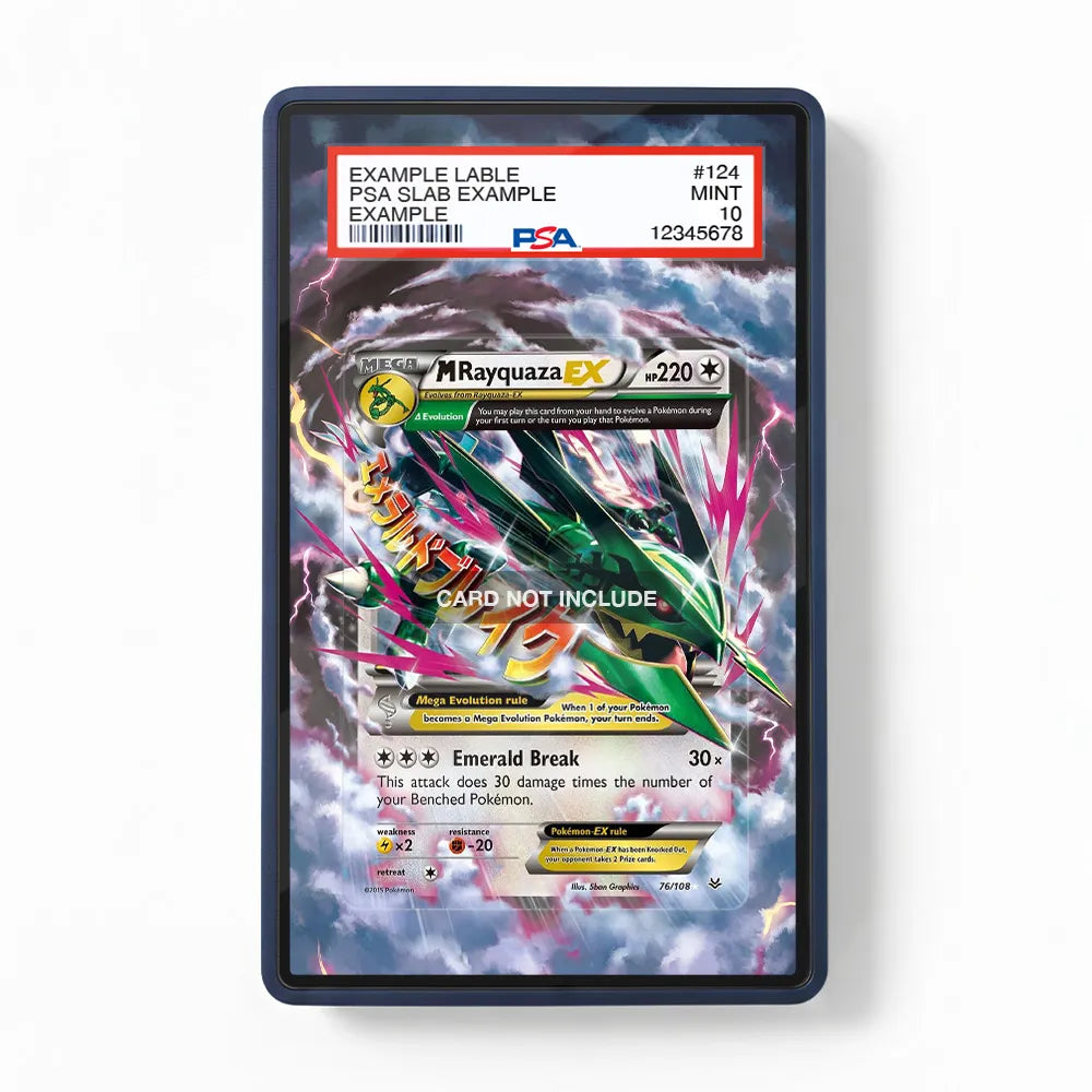 M Rayquaza EX 76-108 Celebrations Classic Collection Extended Art Display Cases - PSA Slab Case - Front View