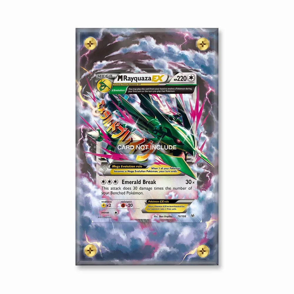 M Rayquaza EX 76-108 Celebrations Classic Collection Extended Art Display Cases - Screws Case - Front View