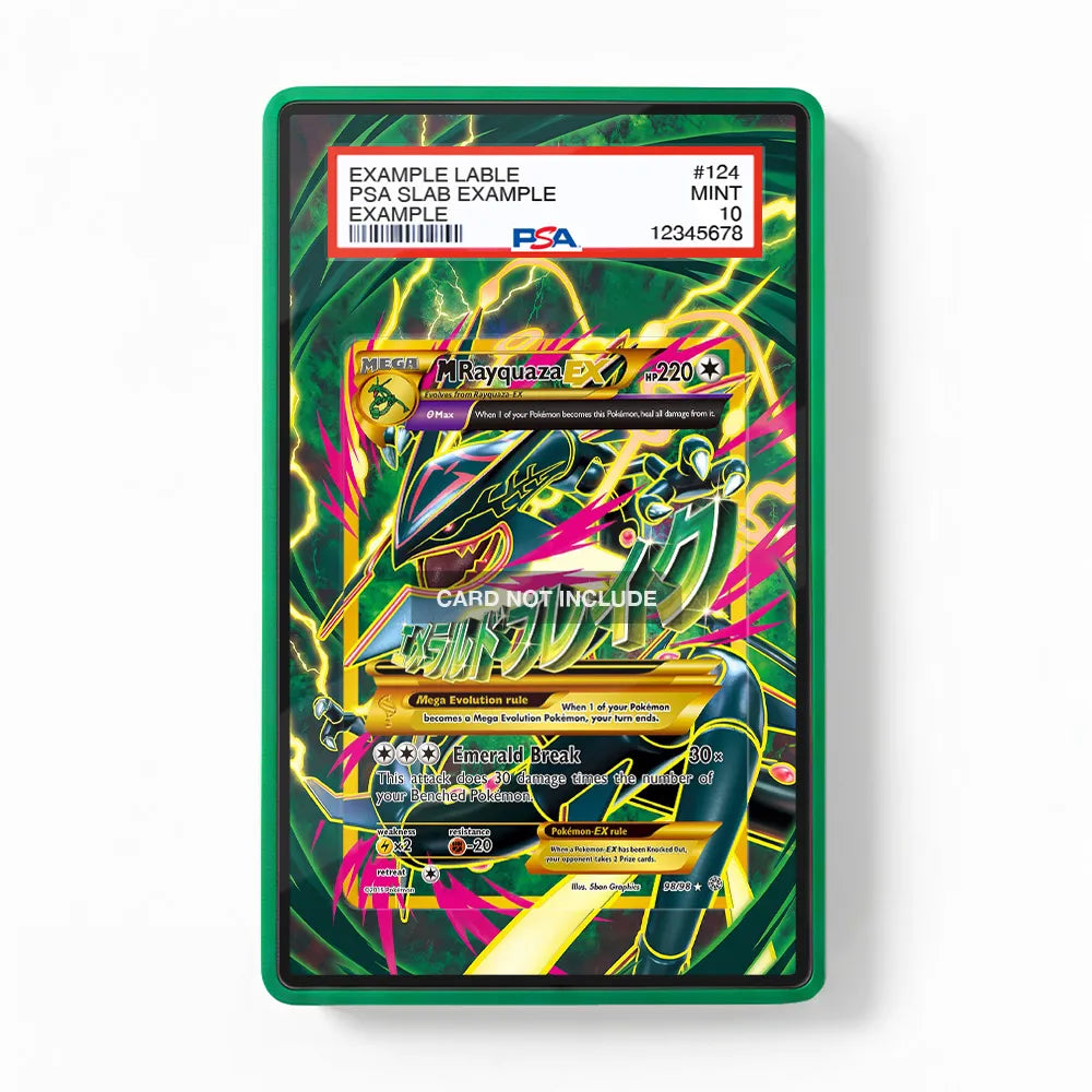 M Rayquaza EX 98-98 Roaring Skies Extended Art Display Cases - PSA Slab Case - Front View