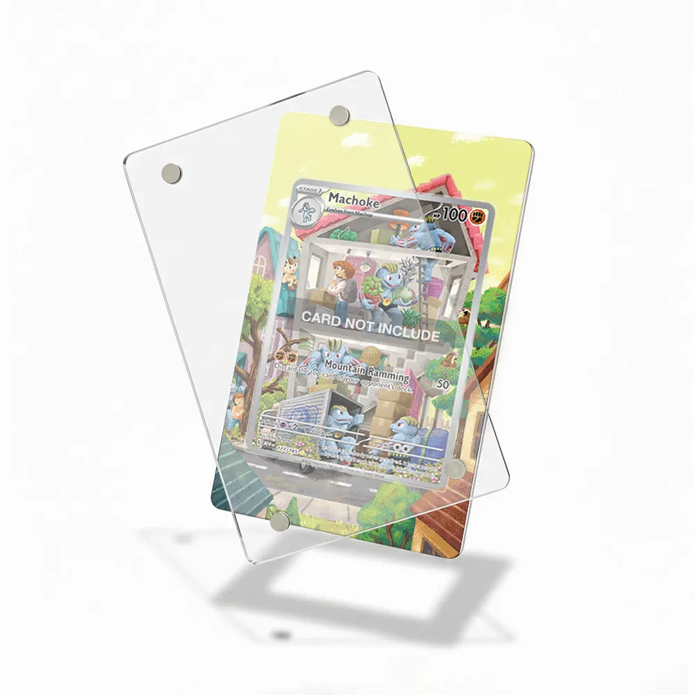 Machoke 177-165 IR AR Pokemon 151 Extended Art Display Cases - Magnetic Case - Detail View