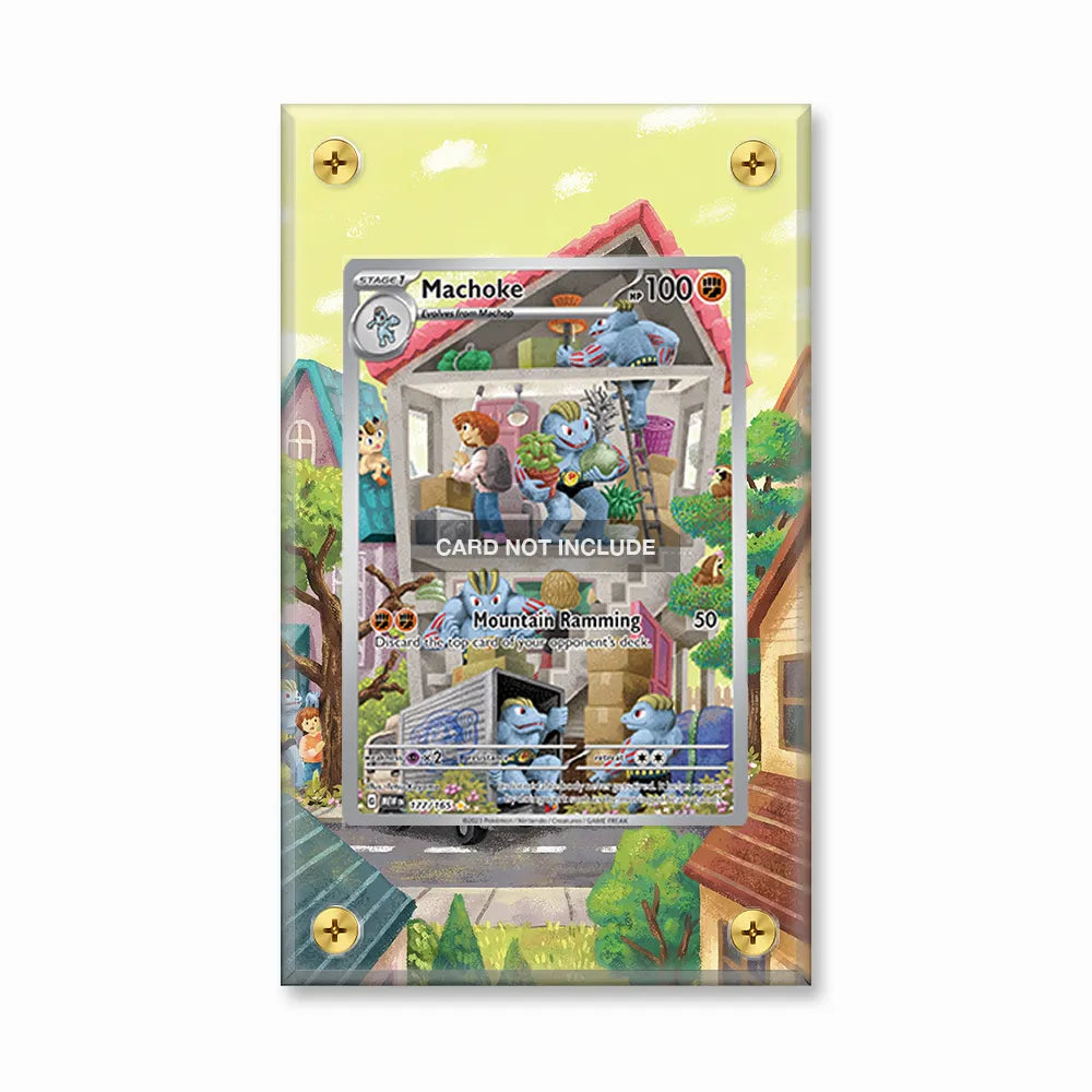 Machoke 177-165 IR AR Pokemon 151 Extended Art Display Cases - Screws Case - Front View