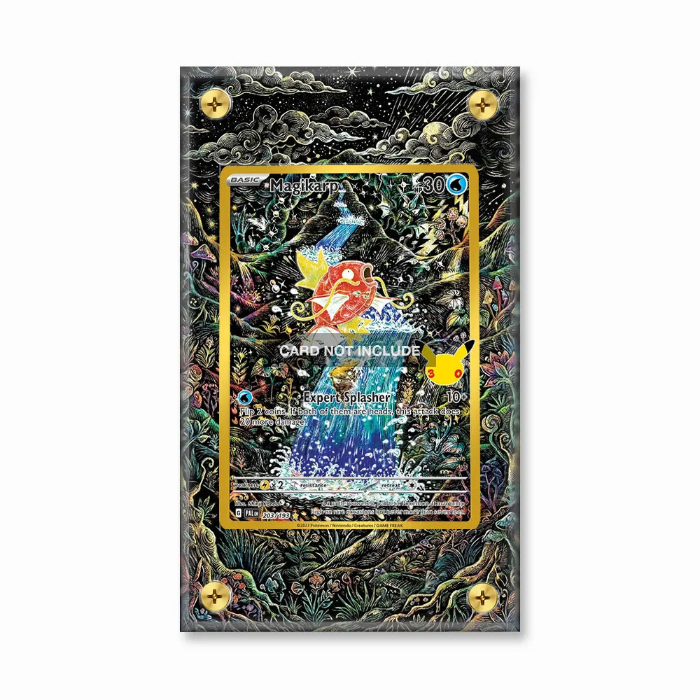 Magikarp 203-193 30th Anniversary Pokemon Cards Custom Art Display Cases - Screws Case - Front View