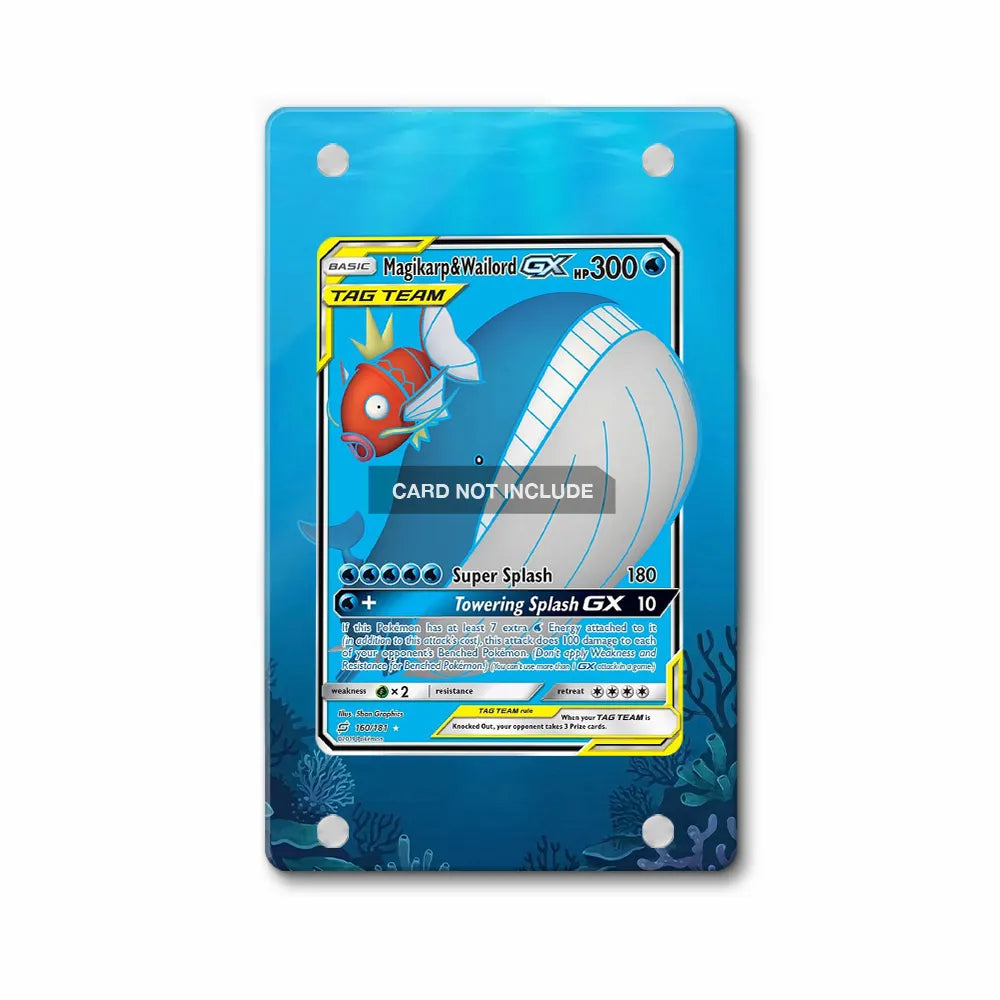Magikarp & Wailord GX 160-181 Team Up Pokemon Cards Custom Art Display Cases - Magnetic Case - Front View