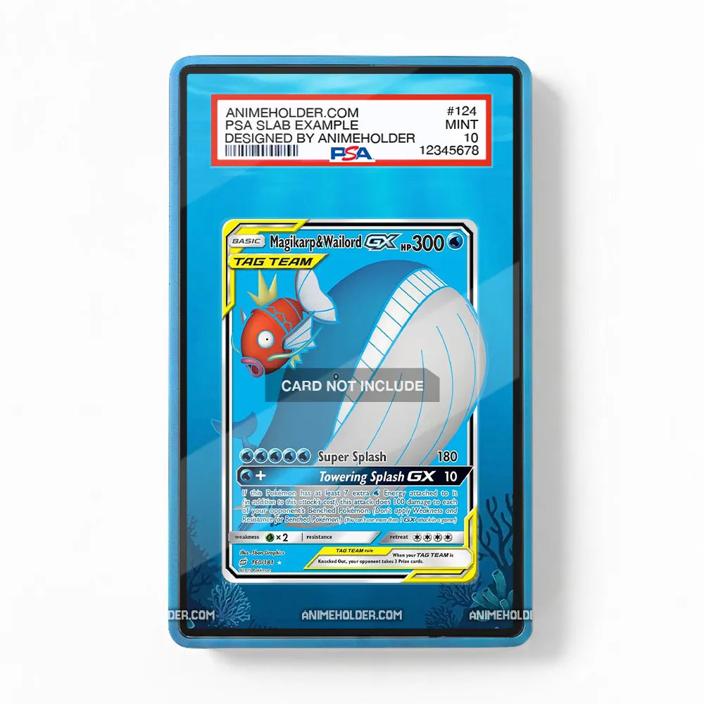 Magikarp & Wailord GX 160-181 Team Up Pokemon Cards Custom Art Display Cases - PSA Slab Case - Front View