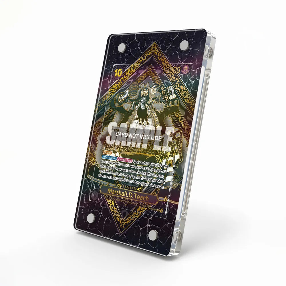 Marshall.D.Teach OP09-093 SR Gold One Piece Cards Custom Art Display Cases - Magnetic Case - Side View