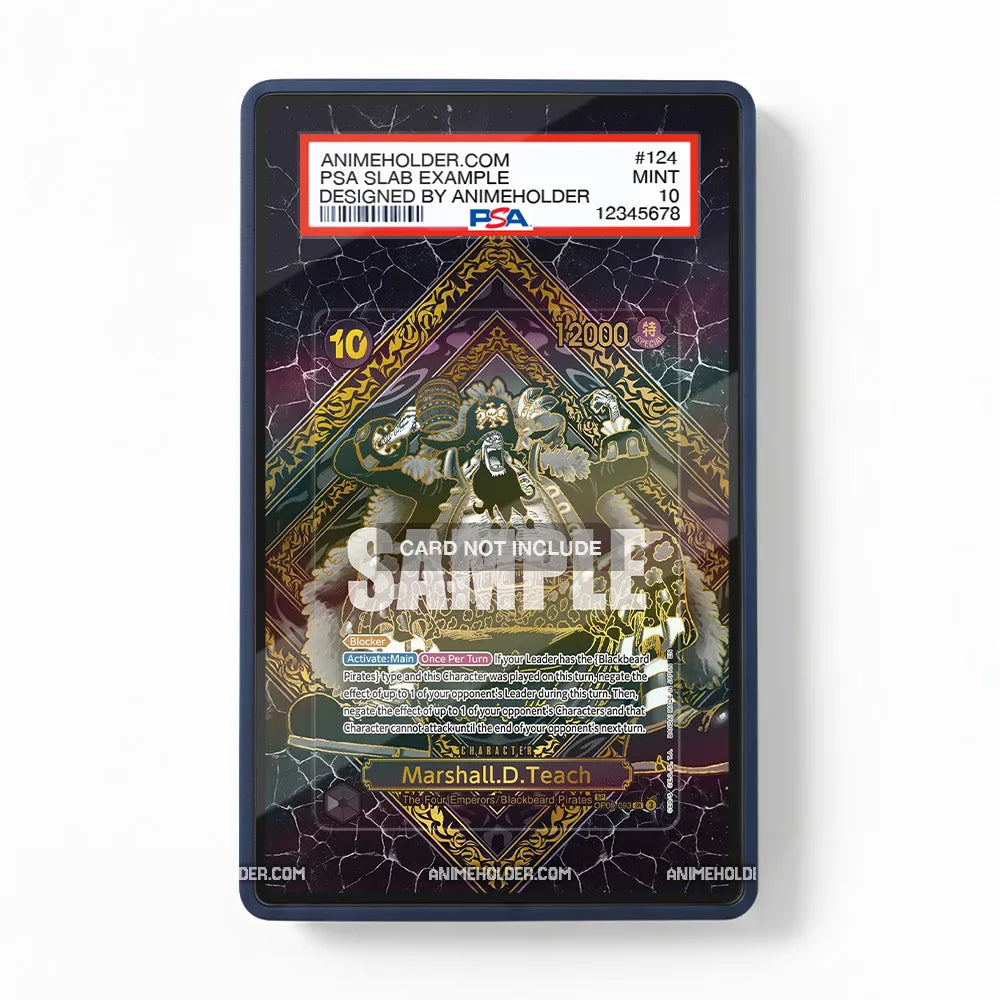 Marshall.D.Teach OP09-093 SR Gold One Piece Cards Custom Art Display Cases - PSA Slab Case - Front View