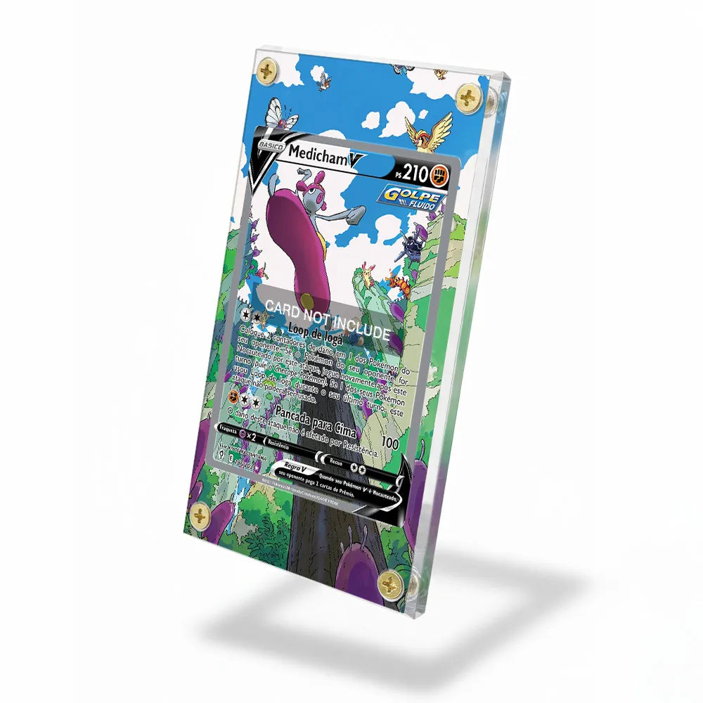 Medicham V SIR SAR Evolving Skies Alternate Art Extended Art Display Cases - Screws Case - Side View