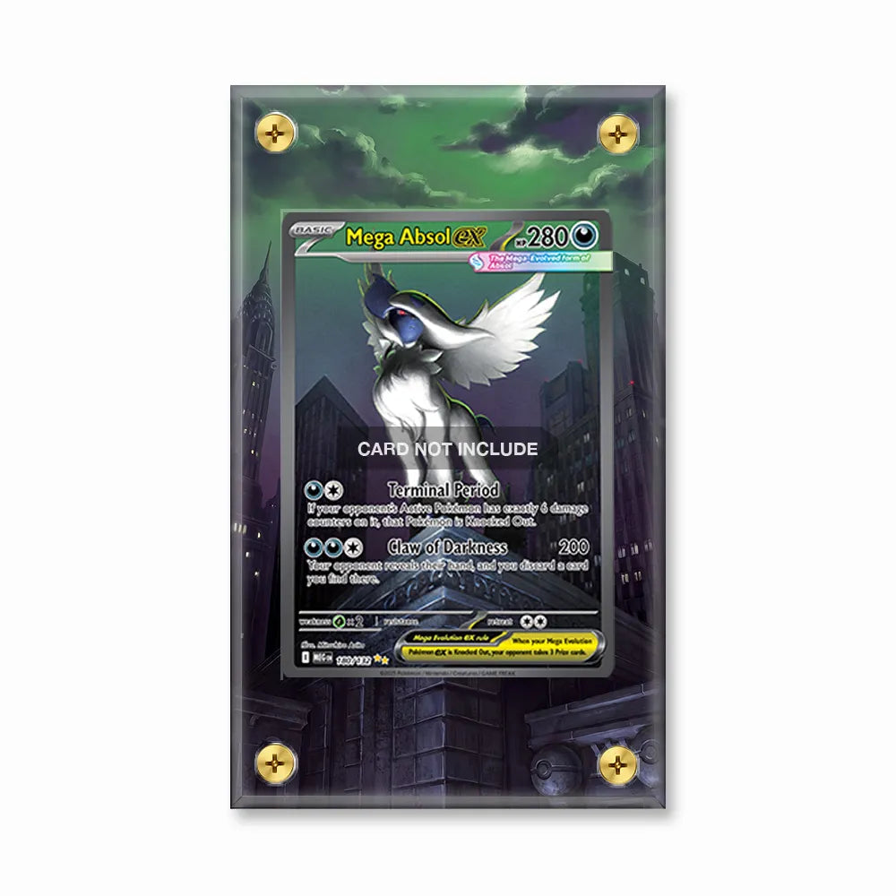 Mega Absol ex 180-132 SIR SAR Mega Pokemon Base Set Extended Art Display Cases - Screws Case - Front View