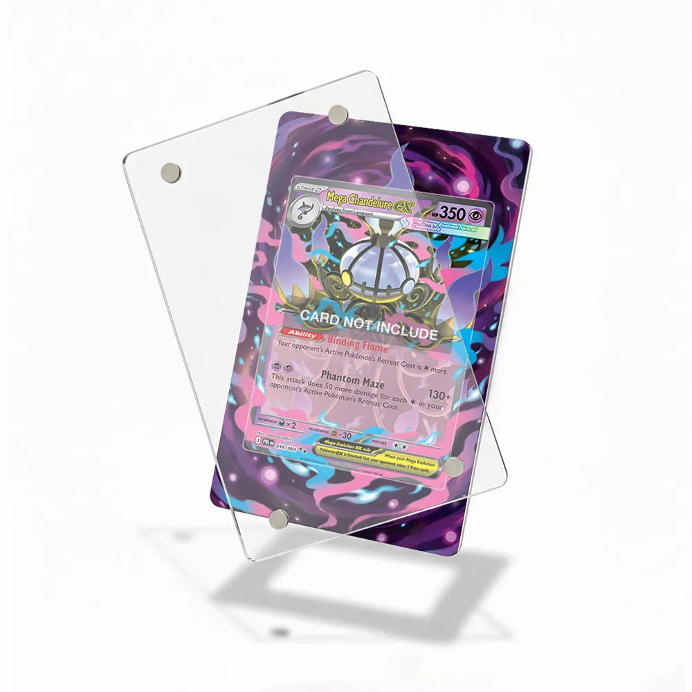 Mega Chandelure ex 038-084 Ultra Rare PBL Custom Card Extended Art Display Cases - Magnetic Case - Detail View