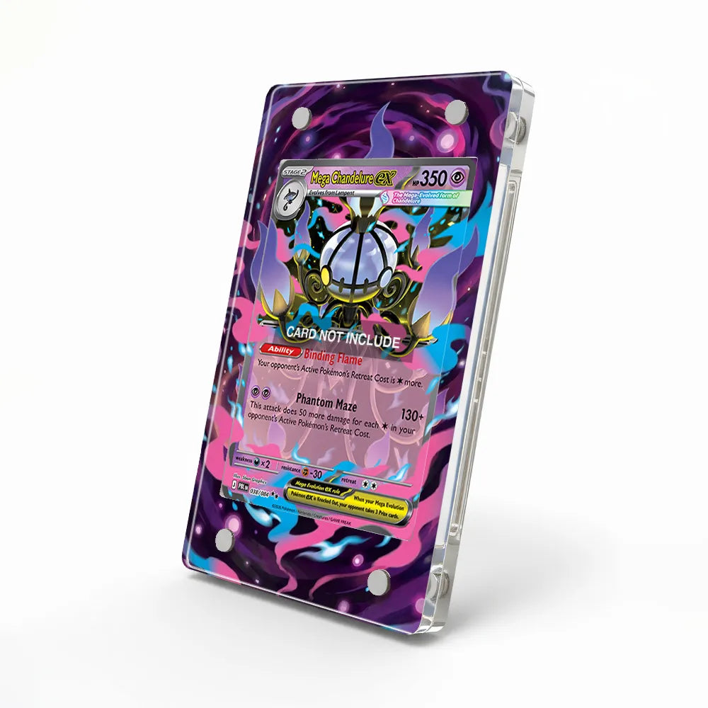 Mega Chandelure ex 038-084 Ultra Rare PBL Custom Card Extended Art Display Cases - Magnetic Case - Side View