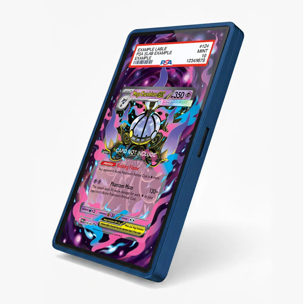 Mega Chandelure ex 038-084 Ultra Rare PBL Custom Card Extended Art Display Cases - PSA Slab Case - Side View