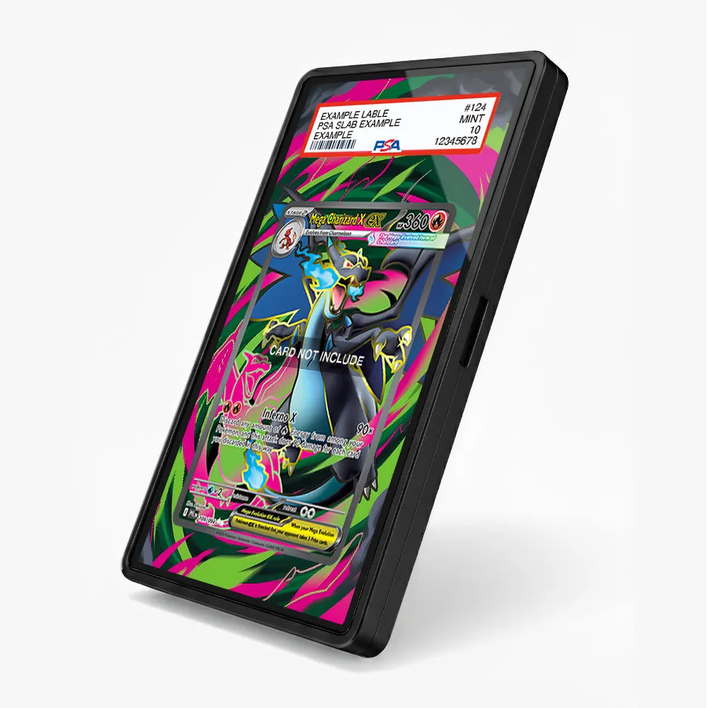 Mega Charizard X ex 109-094 SR Phantasma Flames Extended Art Display Cases - PSA Slab Case - Side View