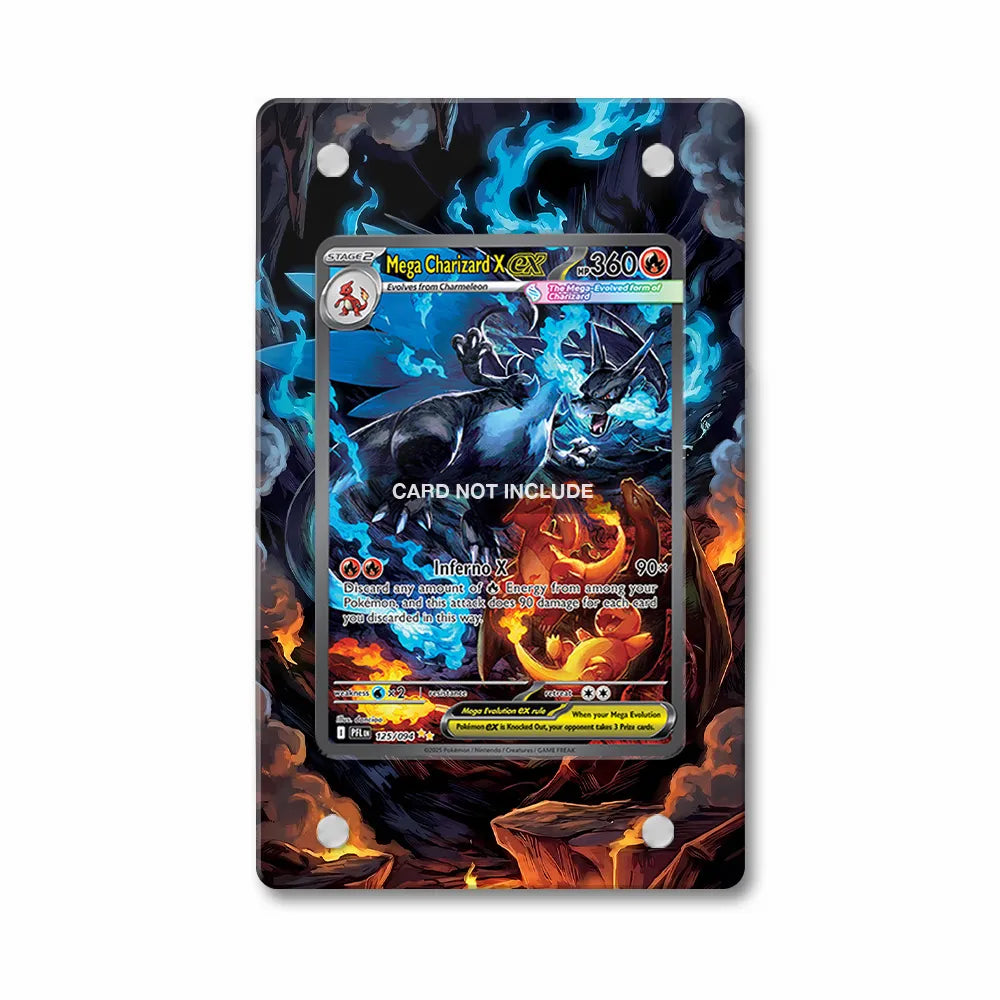 Mega Charizard X ex 125-094 SIR SAR Phantasma Flames Extended Art Display Cases - PSA Graded Guard Case - Front View