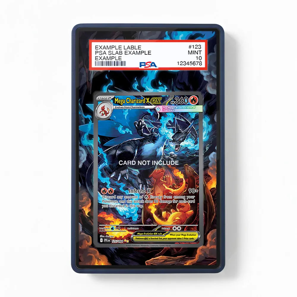 Mega Charizard X ex 125-094 SIR SAR Phantasma Flames Extended Art Display Cases - PSA Slab Case - Front View