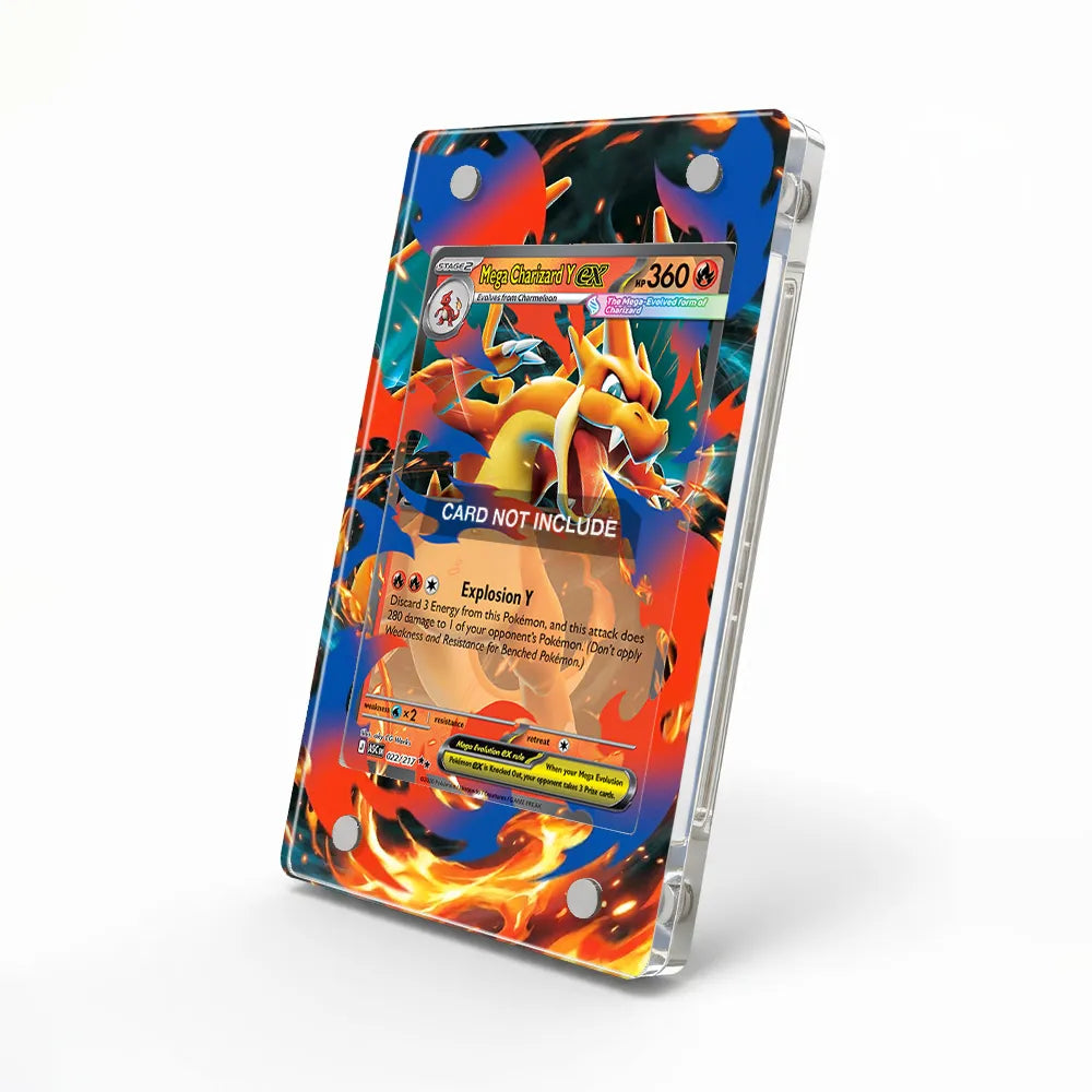 Mega Charizard Y ex 022-217 Generations Extended Art Display Cases - Magnetic Case - Side View