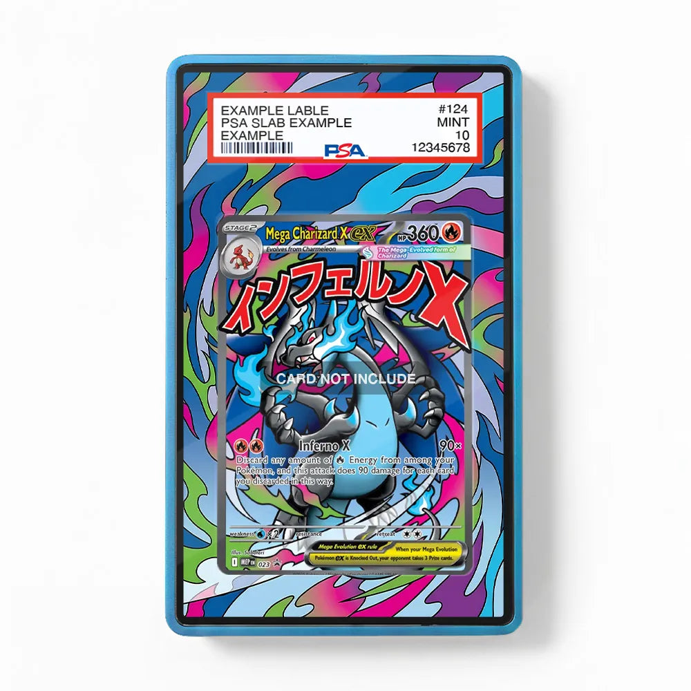 Mega Charizard ex MEP 023 Black Star Promo Extended Art Display Cases - PSA Graded Guard Case - Front View