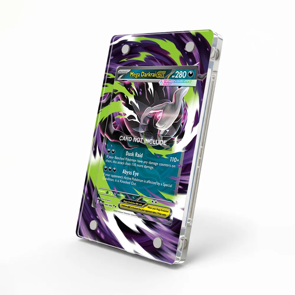 Mega Darkrai ex 048-084 Ultra Rare PBL Custom Card Extended Art Display Cases - Magnetic Case - Side View