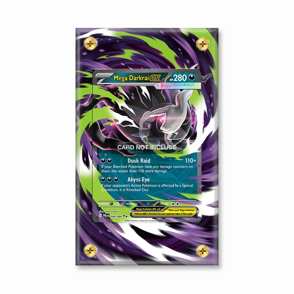 Mega Darkrai ex 048-084 Ultra Rare PBL Custom Card Extended Art Display Cases - Screws Case - Front View