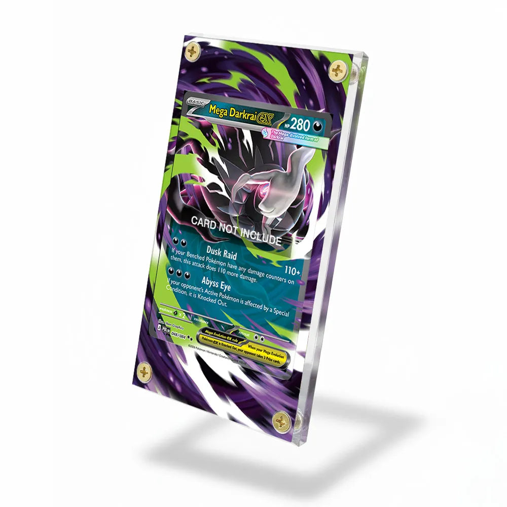 Mega Darkrai ex 048-084 Ultra Rare PBL Custom Card Extended Art Display Cases - Screws Case - Side View