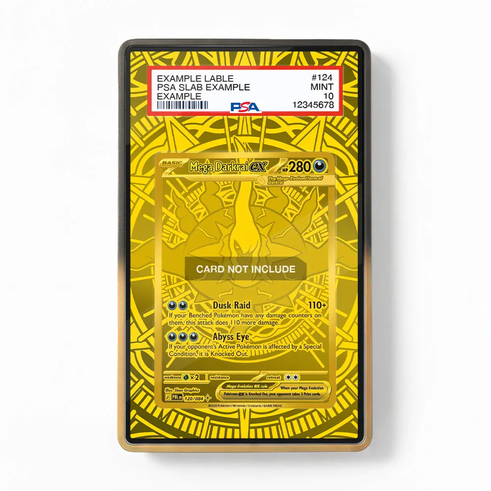 Mega Darkrai ex 118-081 MUR M5 Pitch Black Extended Art Display Cases - PSA Slab Case - Front View