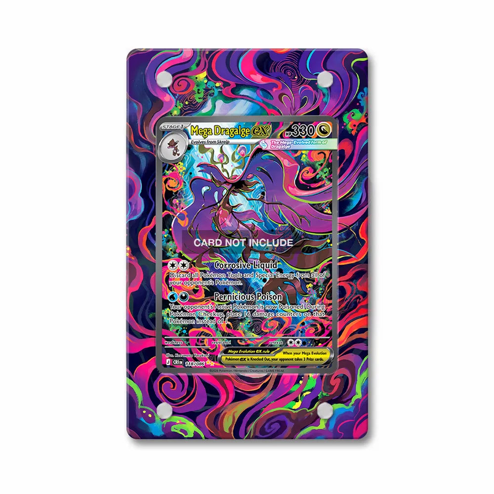 Mega Dragalge ex SIR SAR Ninja Spinner Chaos Rising Extended Art Display Cases - PSA Slab Case - Front View