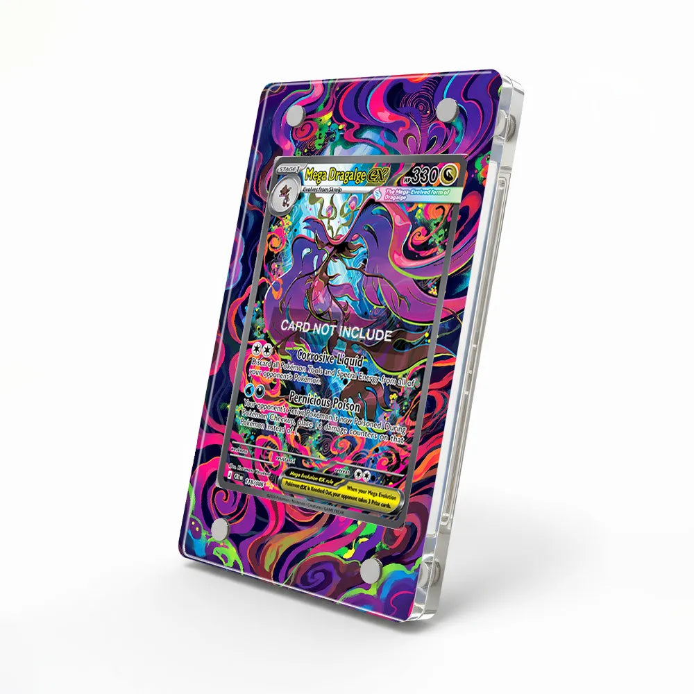 Mega Dragalge ex SIR SAR Ninja Spinner Chaos Rising Extended Art Display Cases - Magnetic Case - Side View