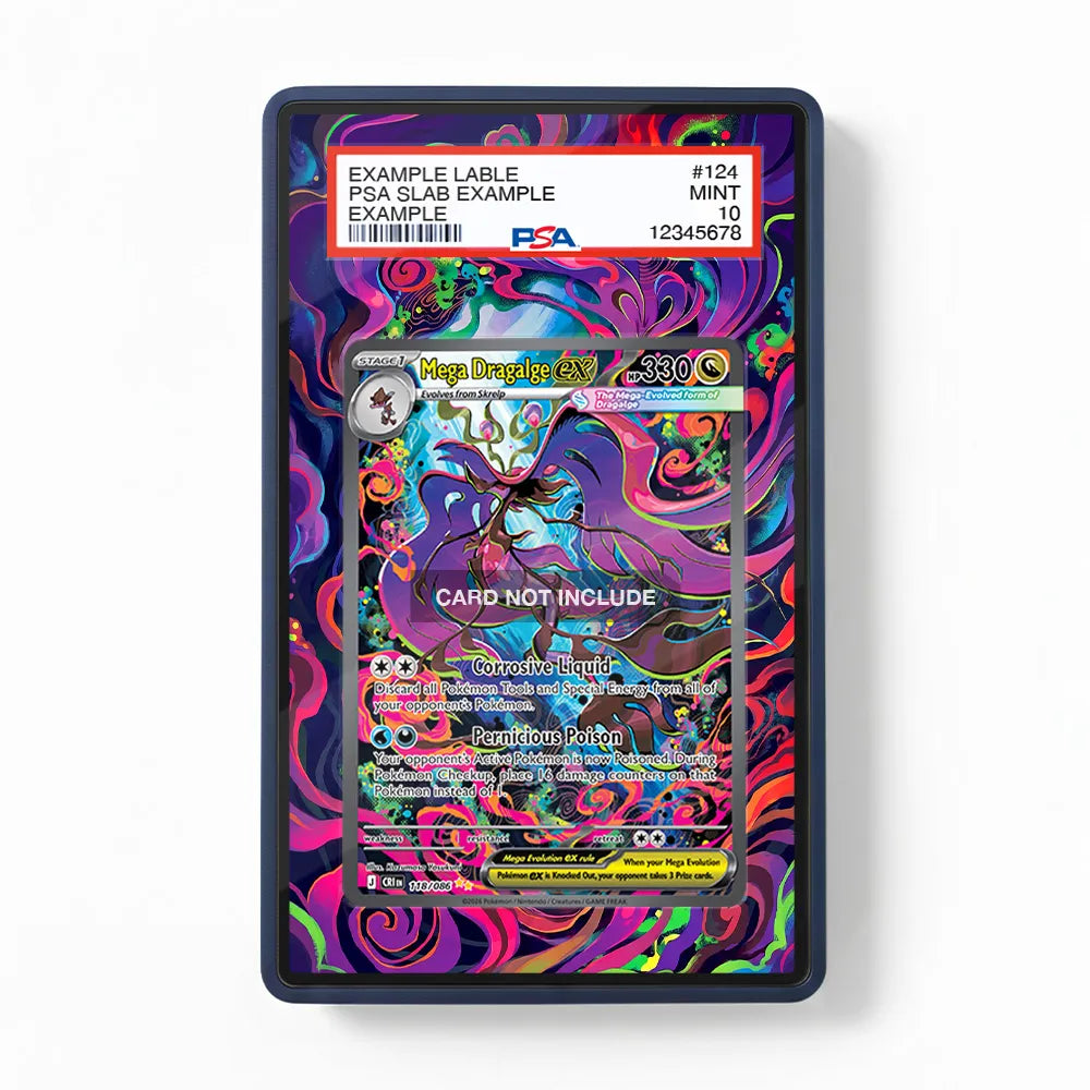 Mega Dragalge ex SIR SAR Ninja Spinner Chaos Rising Extended Art Display Cases - PSA Slab Case - Front View