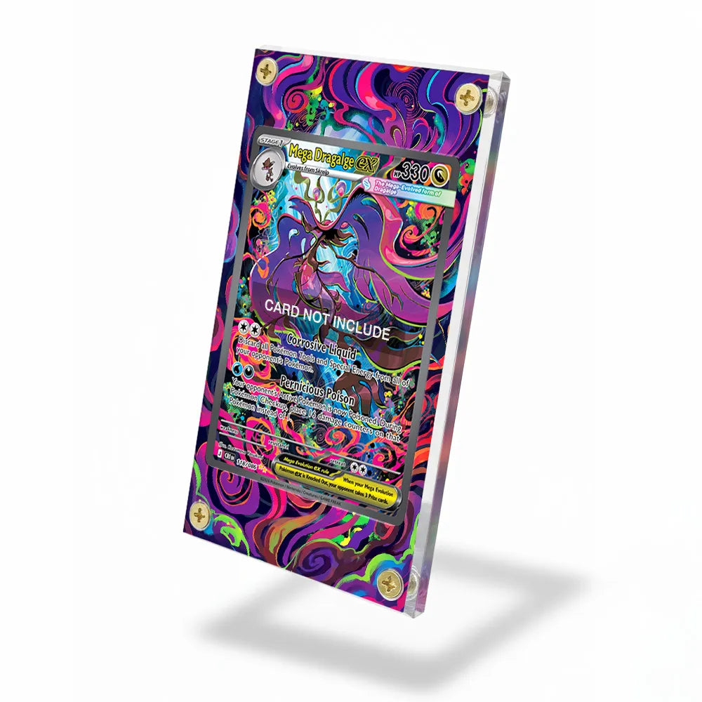 Mega Dragalge ex SIR SAR Ninja Spinner Chaos Rising Extended Art Display Cases - Screws Case - Side View